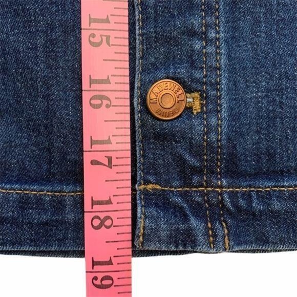 NWT Madewell Size 31 Denim Jean Button Front Straight Mini Skirt Pfeiffe… - Picture 15 of 15